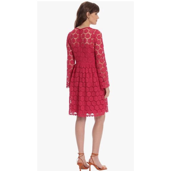Donna Morgan Women's Long Sleeve Chemical Lace Dress Size 0 - Picture 2 of 8
